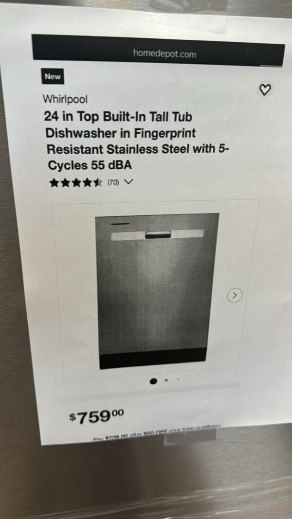 Whirlpool - New Top Control Built-In Dishwasher