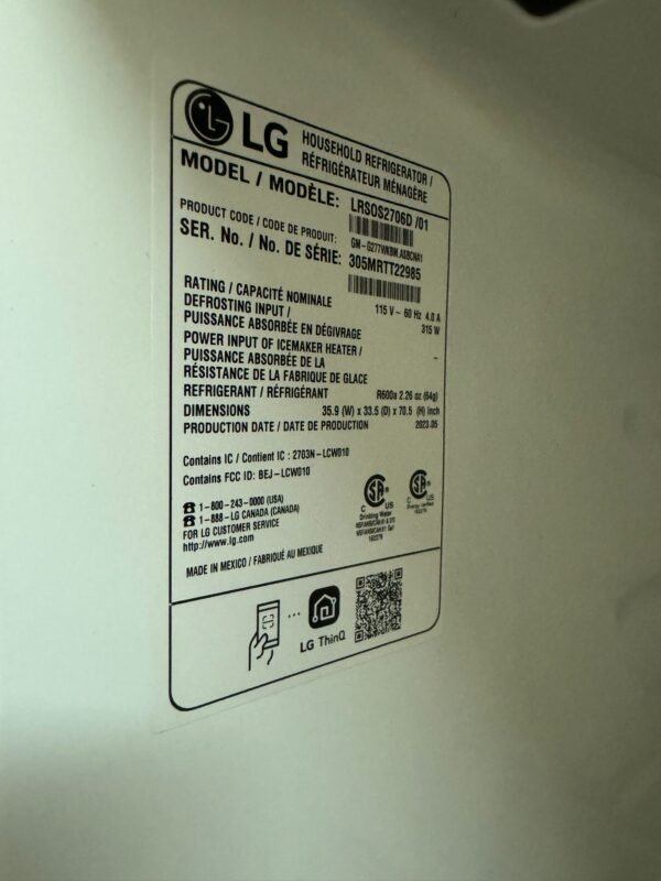 LG - 27 Cu. Ft. Instaview Side-by-Side Smart Refrigerator