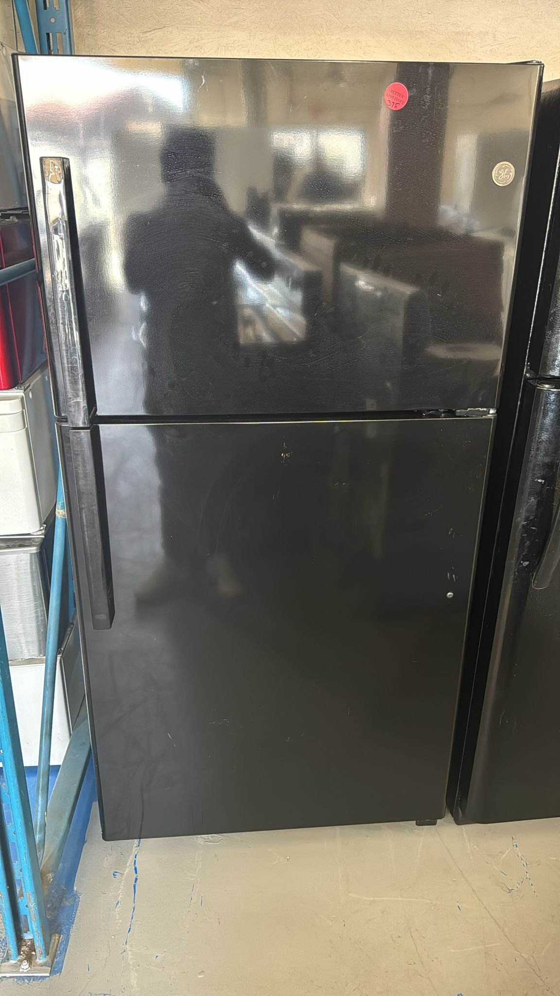 GE Like New Top Bottom Refrigerator – Black Stainless