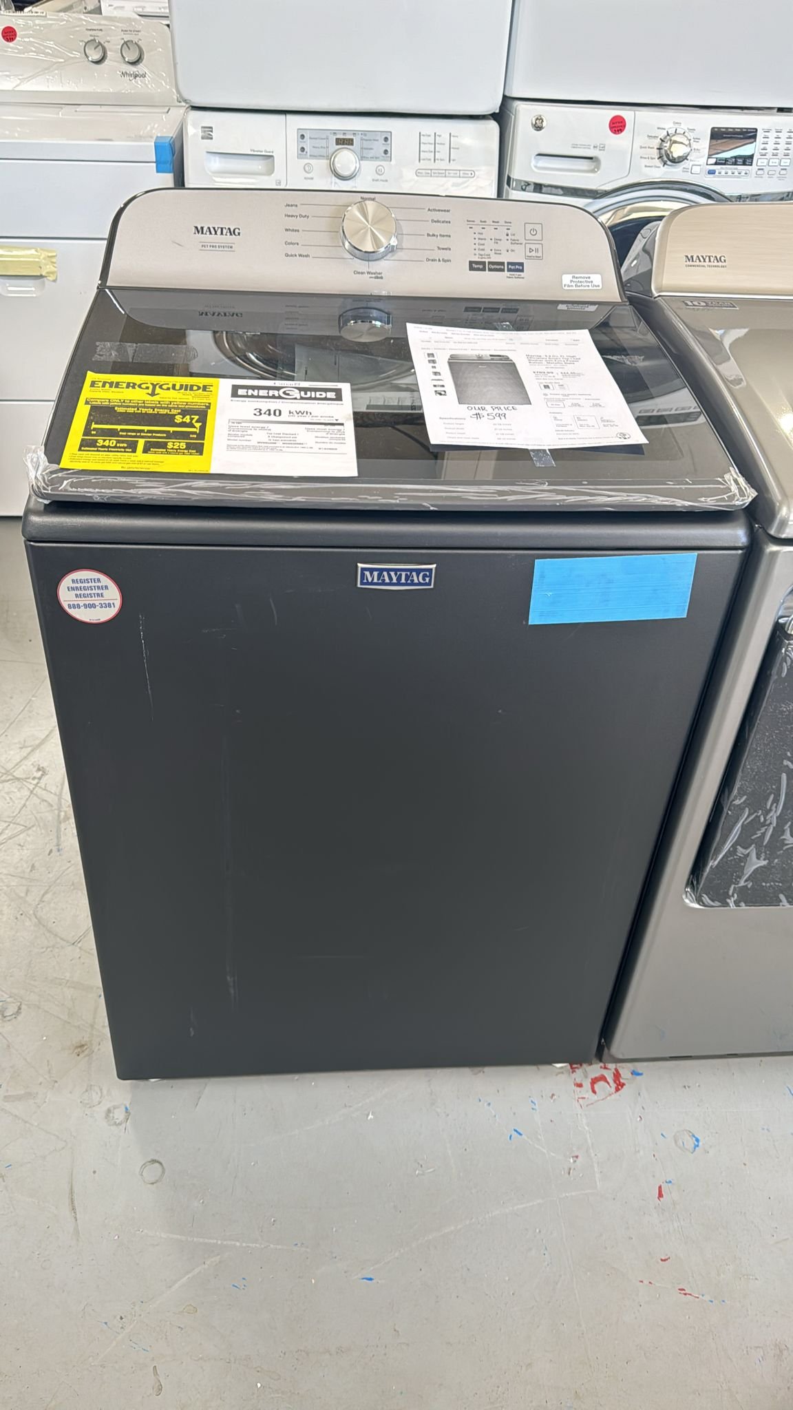 Maytag New Scratch And Dent  – 5.2 Cu. Ft. High Efficiency Top Load Washer – Metallic Slate