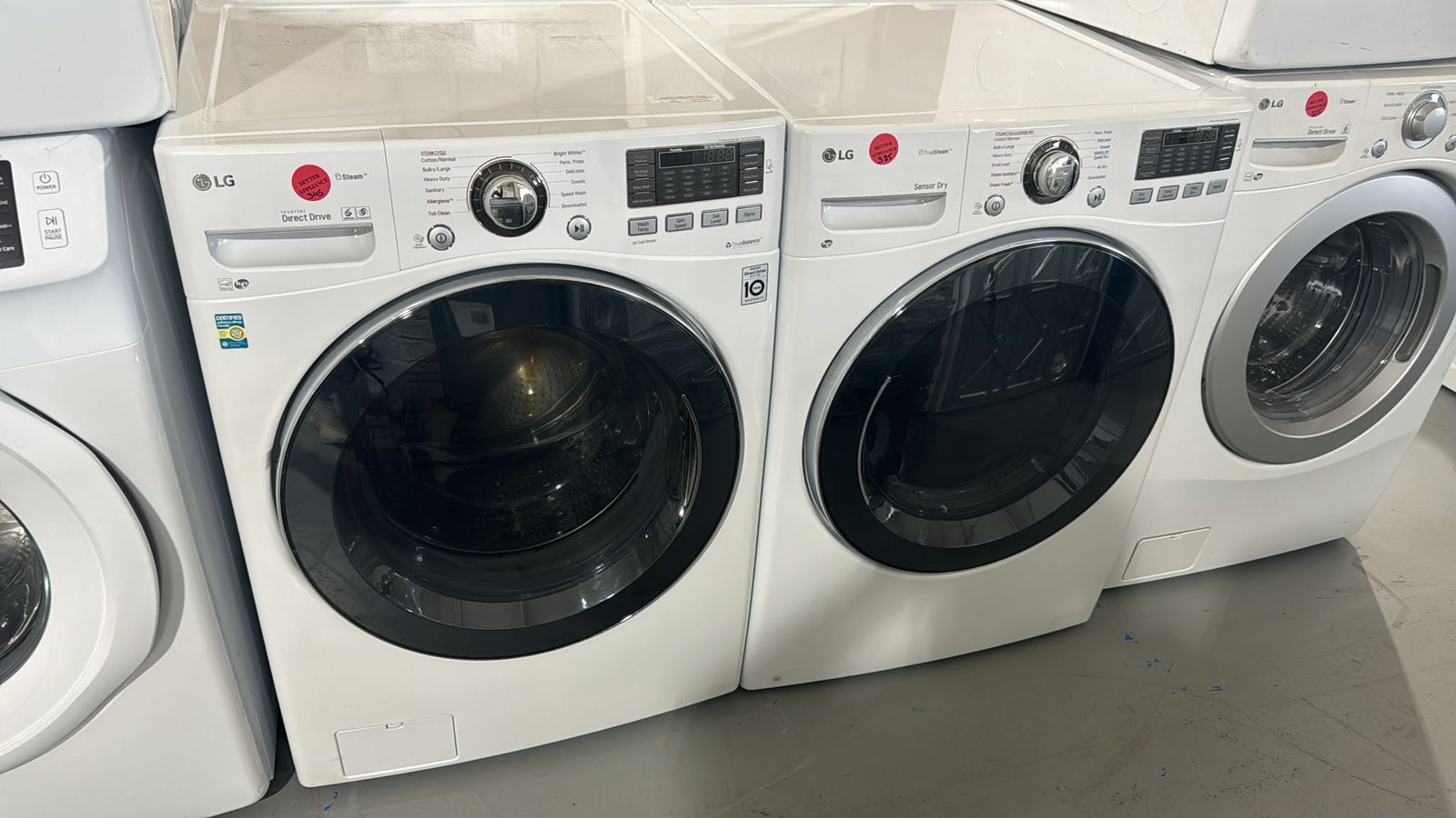 LG Like New Front Load Washer Dryer Set – White