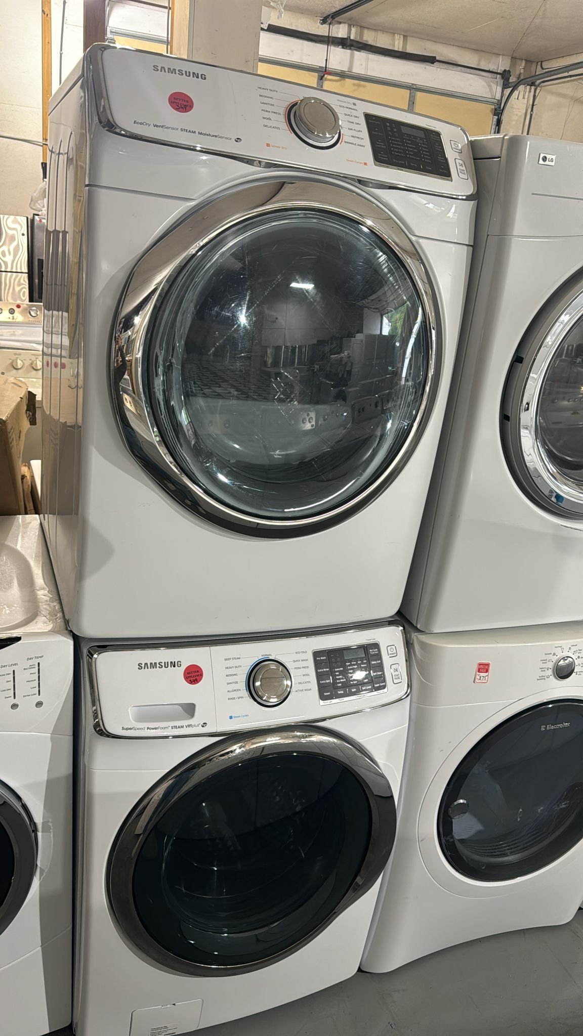 Samsung Like New Front Load Washer Dryer Tower Set – White