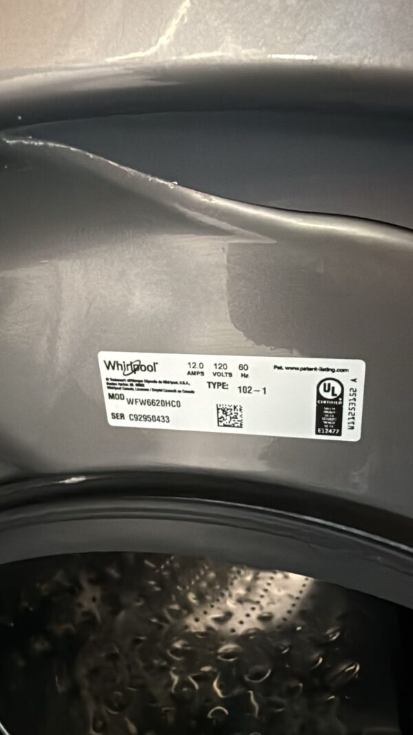 Whirlpool Like New 27'' WFW6620HC WED85HEFC Washer Dryer Set - Image 2