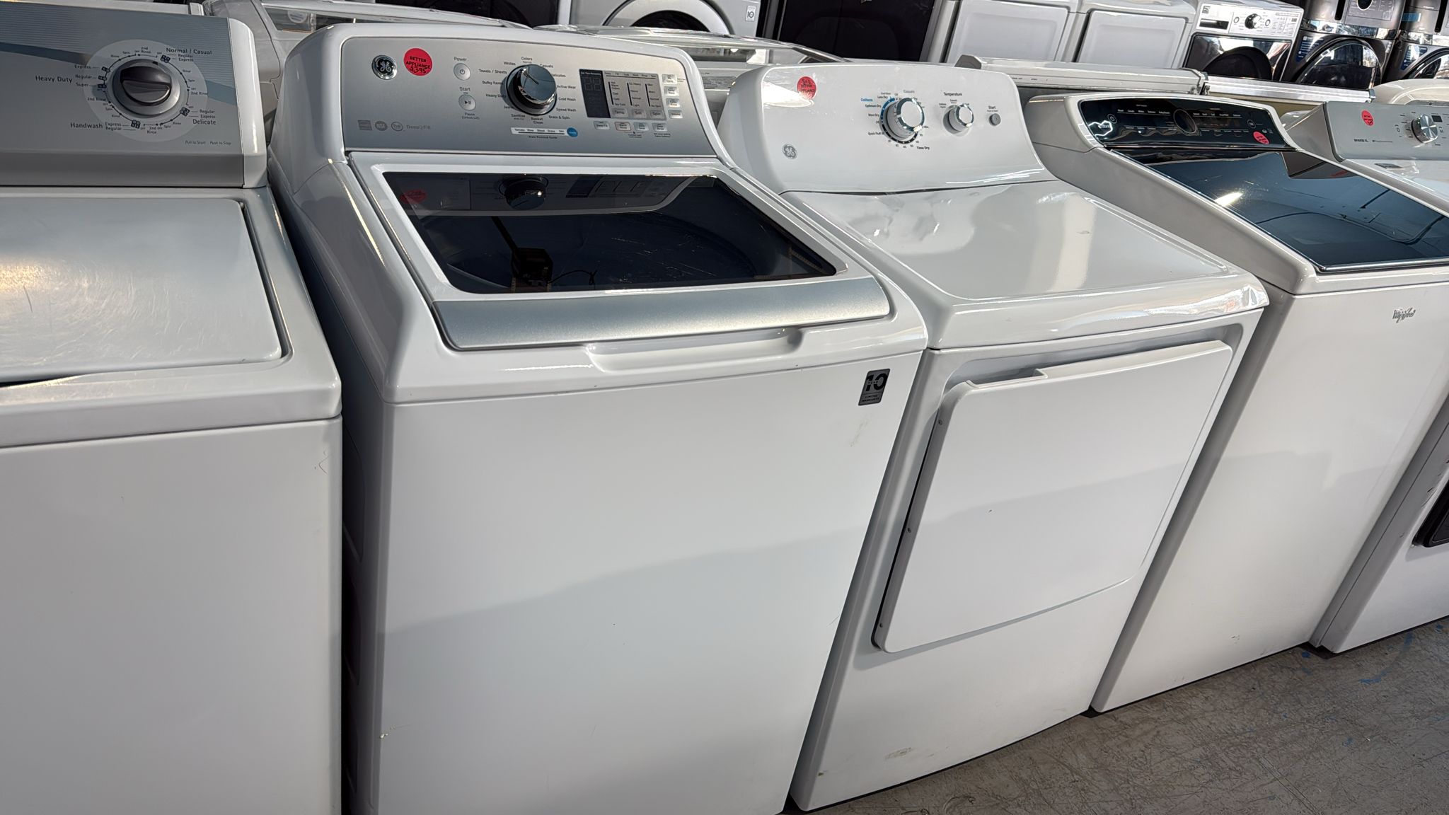 GE Like New GTW750CSLWS ETD48EASWWB 27” Washer Dryer Set