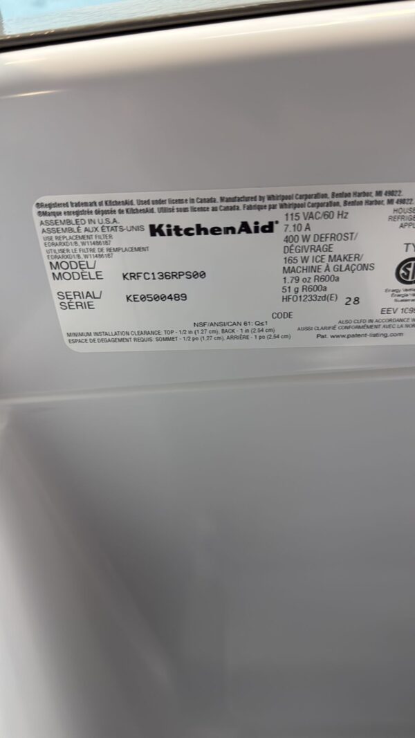 KitchenAid New KRFC136RPS French Door Smart Refrigerator - Image 4