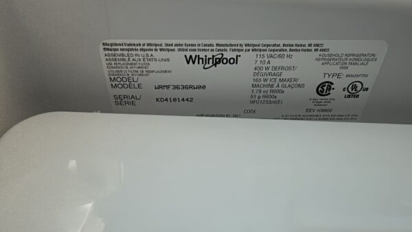 Whirlpool New WRMF3636RW 4-Door French Door Refrigerator - Image 7