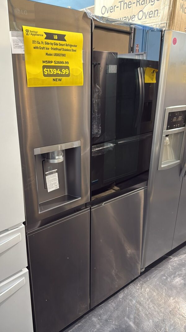 LG New LRSOS2706S 36 Inch Side by Side Smart Refrigerator - Image 2