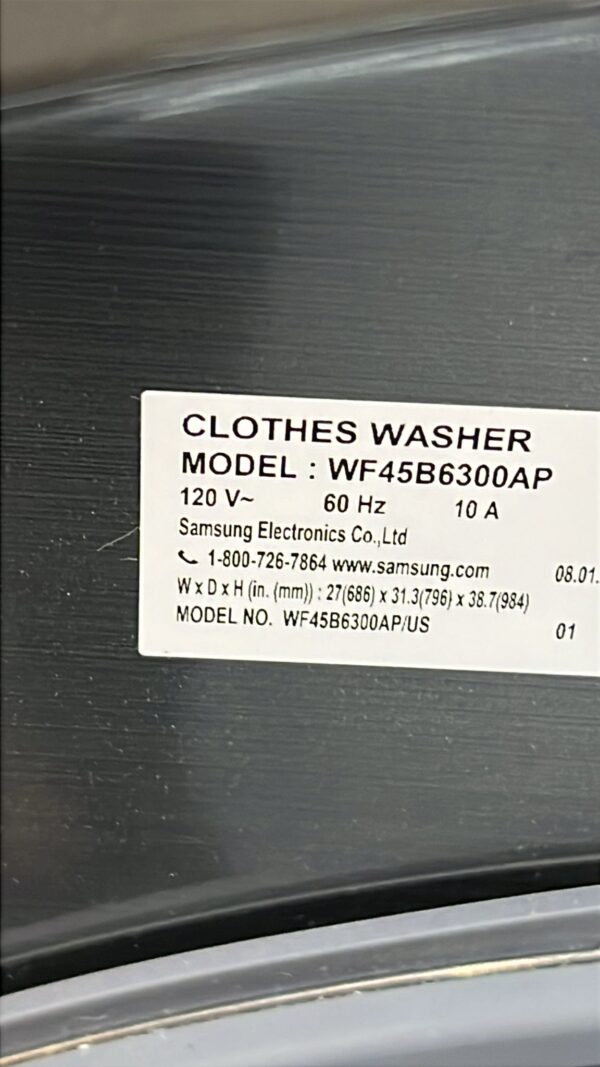 Samsung New DVG45B6300P WF45B6300AP Front Load Washer/Dryer Set - Image 3
