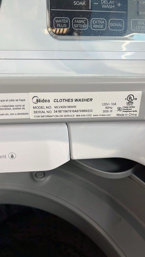 Midea Used MLV45N1BWW 27 Inch Top Load Washer - Image 3